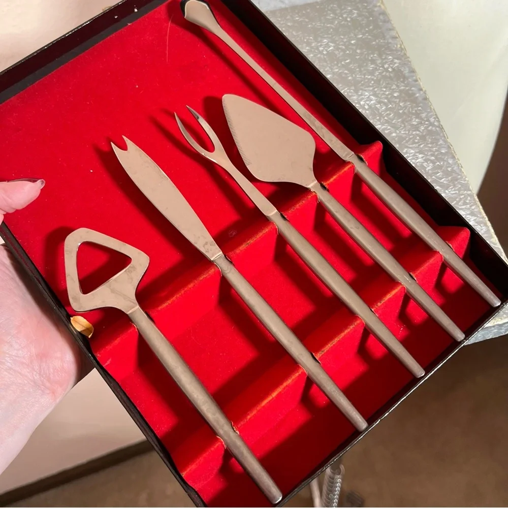 Vintage Stainless steel MCM Cocktail Hors d'oeruve Party utensils Bar accessory